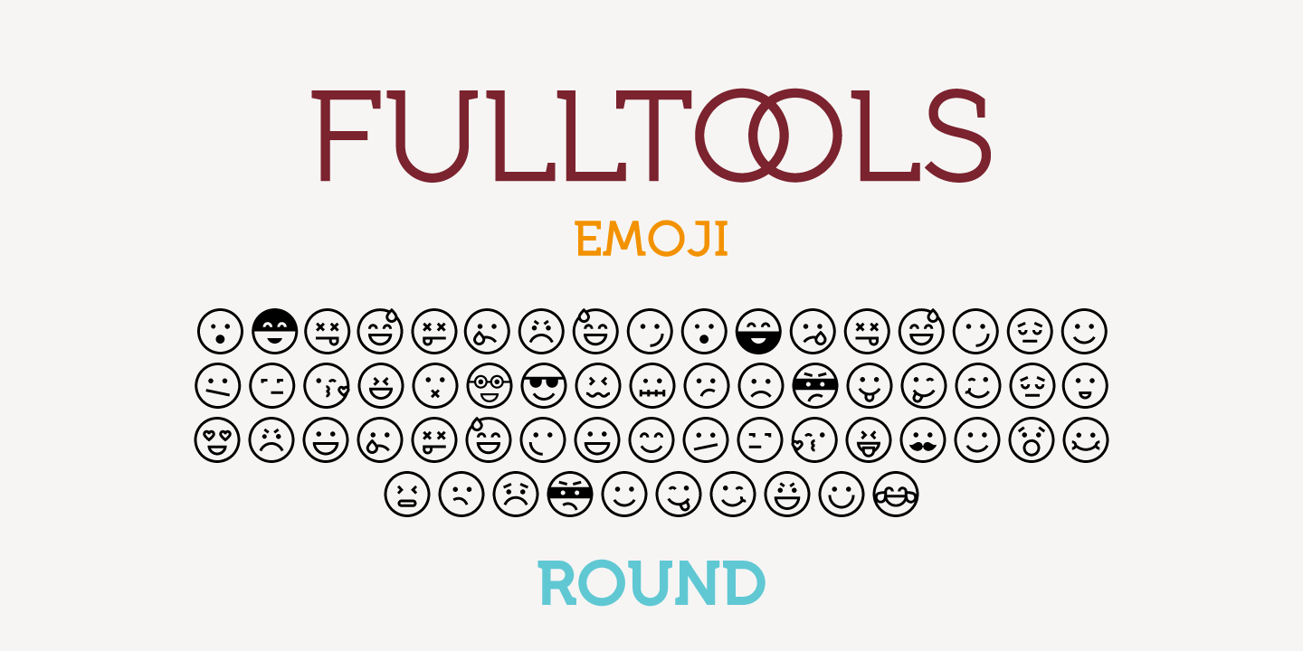 Przykład czcionki Full Tools Emoji Round Line